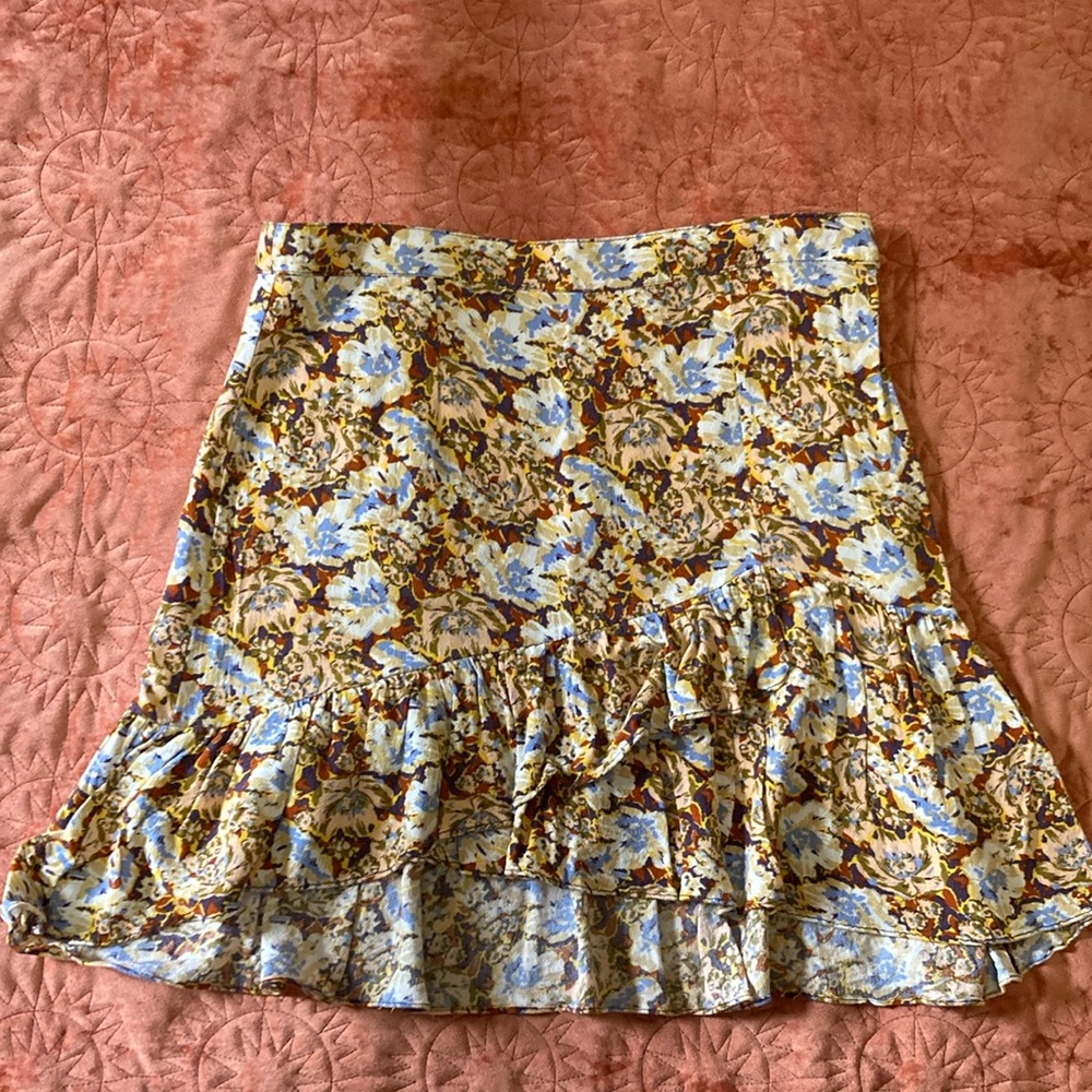 Free People Floral Ruffle Skirt